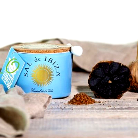 SAL de IBIZA Fleur de Sel "Mar Blau" (140g) - Edition spéciale à l'ail noir