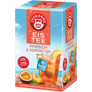 TEEKANNE Thé glacé pêche-fruit de la passion (18 sachets)
