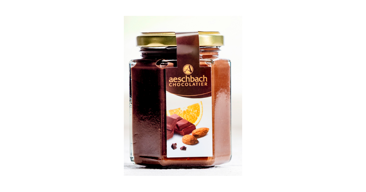 Aeschbach Chocolatier Brotaufstrich Mandel-Schokolade-Orange (200g)