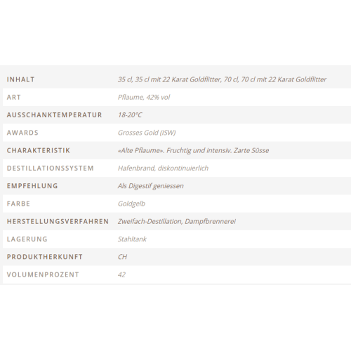 Studer Acquista online Vieille Prune con orpelli d'oro 22 carati (70cl) Kitchencorner