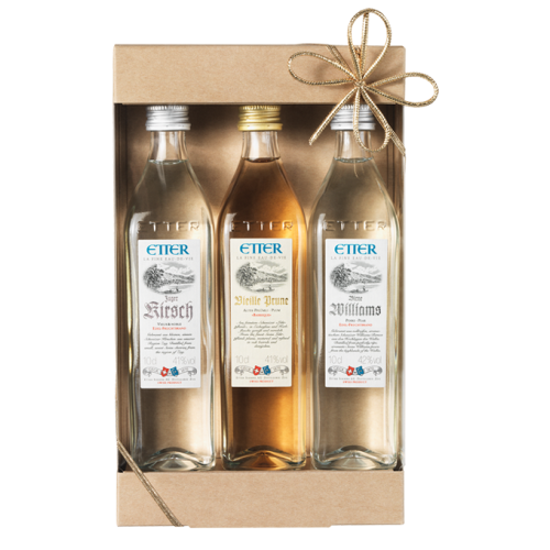 Etter Zuger Kirsch, Vieille Prune, Williams Coffret cadeau (3x10cl) acheter en ligne | Kitchencorner