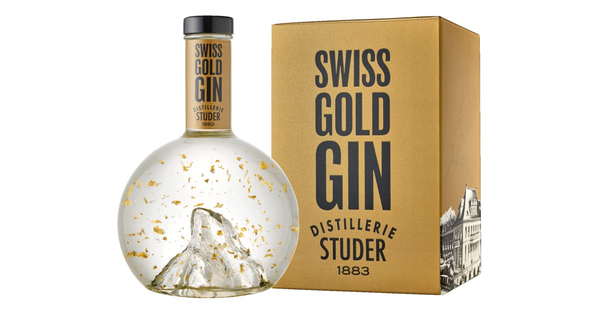 Studer Swiss Gold Gin mit echtem Goldflitter, 22 Karat, (70cl)