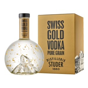 Studer - Swiss Gold Vodka mit echtem Goldflitter, 22 Karat, 70cl