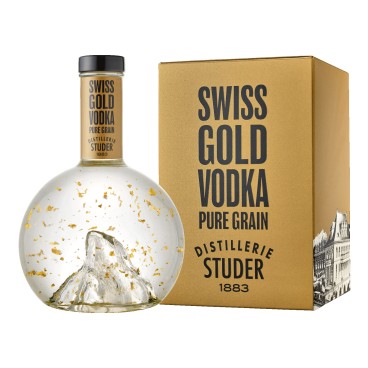 Studer - Swiss Gold Vodka mit echtem Goldflitter, 22 Karat, 70cl