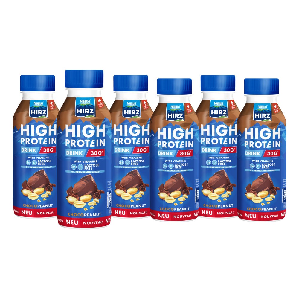 Image of HIRZ High Protein Drink Choco & Erdnuss (6x330ml)