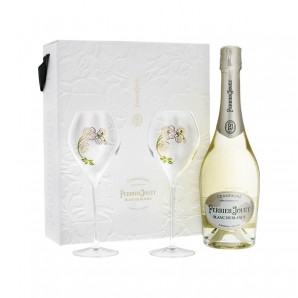 Perrier-Jouët Blanc de Blancs Champagner 75cl, Set mit 2 Flutes