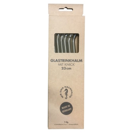 Trinkhalme aus Glas (23 cm, gebogen, 6 Stk., schwarz-transparent) online kaufen | Kitchencorner
