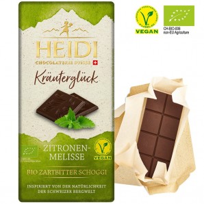 HEIDI Bio Vegan Zartbitter Schokolade mit Zitronenmelisse (75g)