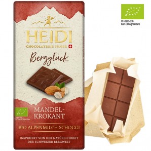 HEIDI Bio Vollmilchschokolade mit Mandelrokant (75g)