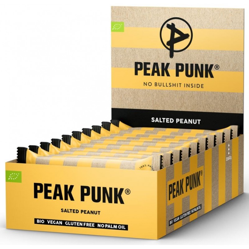 PEAK PUNK Organic Oat Flapjack Salted Peanut (12x60g)
