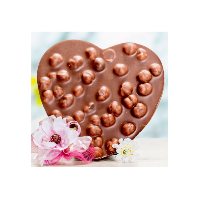 Aeschbach Chocolatier Herz mit Milchschokolade/Haselnüssen (150g)